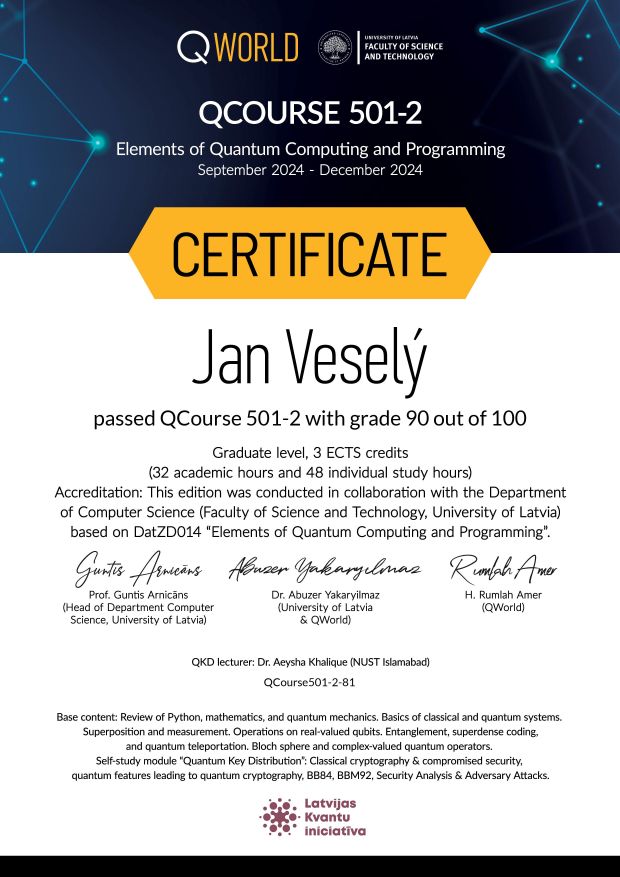 QCourse 501-2 - Elements of Quantum Computing and Programming