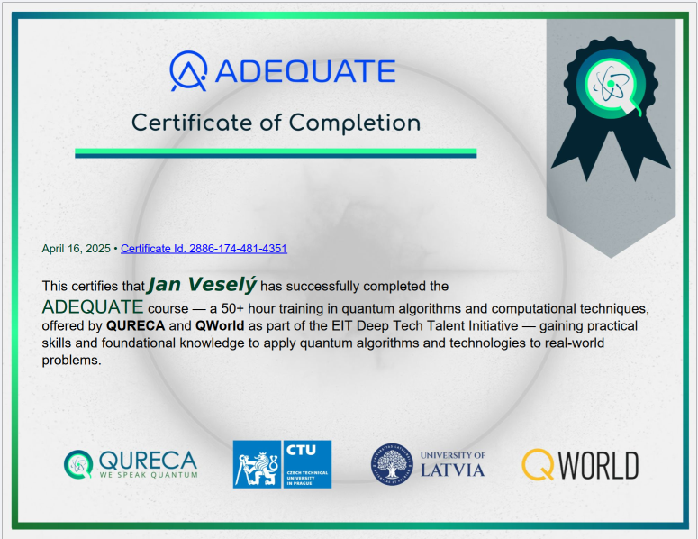 ADEQUATE - The ADvanced End-to-end QUAntum computing TEchnical course